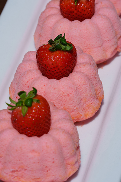 Pink Cakes and Strawberries